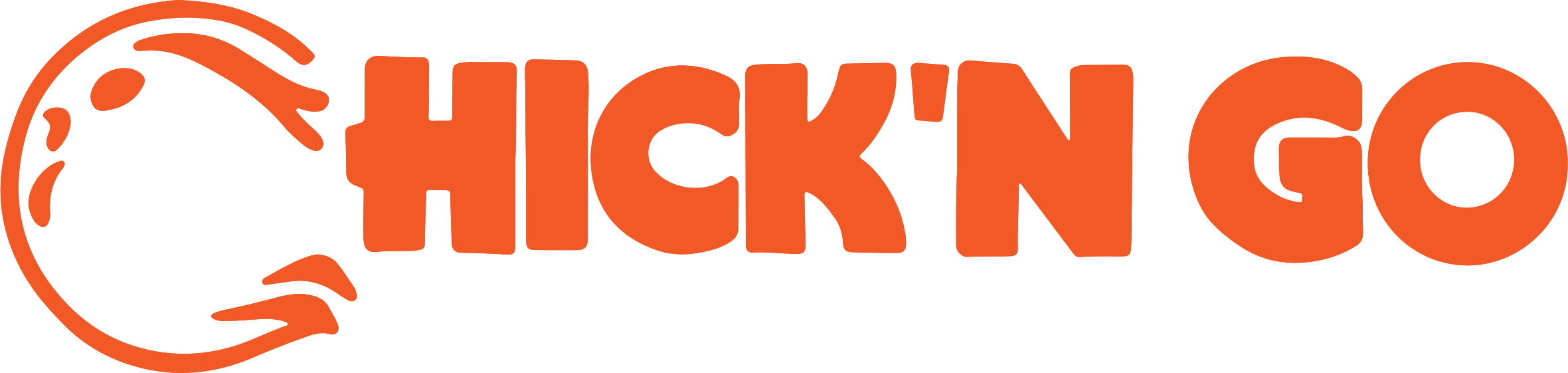 A green background with orange letters that say " kick ' n ".